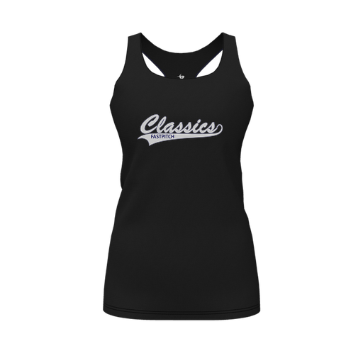 [FT0TRBBK-FYS-LOGO1] Decker Racerback Tank Top (Female Youth S, Black, Logo 1)