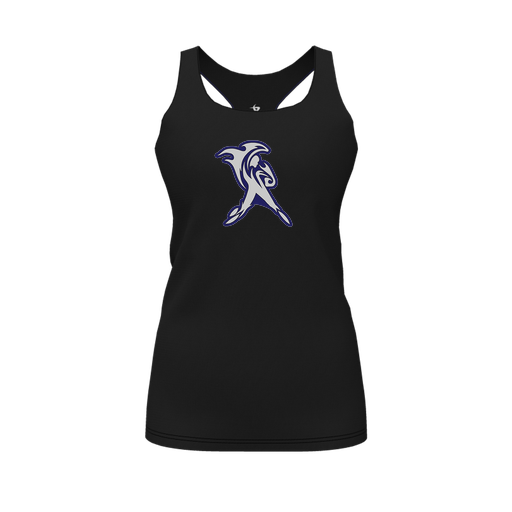 [FT0TRBBK-FYS-LOGO2] Decker Racerback Tank Top (Female Youth S, Black, Logo 2)