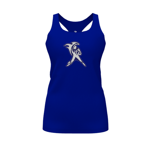 [CUS-DFW-RCBK-PER-RYL-FYS-LOGO2] Racerback Tank Top (Female Youth S, Royal, Logo 2)
