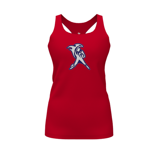 [CUS-DFW-RCBK-PER-RED-FYS-LOGO2] Racerback Tank Top (Female Youth S, Red, Logo 2)