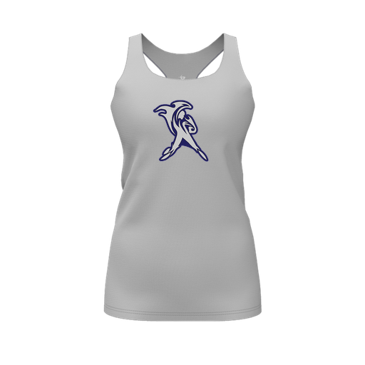 [CUS-DFW-RCBK-PER-GRY-FYS-LOGO2] Racerback Tank Top (Female Youth S, Gray, Logo 2)