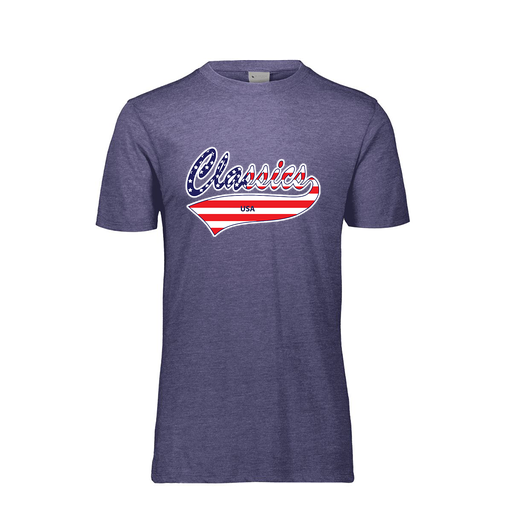 [FTSCUBNV-YS-LOGO3] Decker Youth Tri-Blend T-Shirt - Short Sleeve (Youth S, Navy, Logo 3)