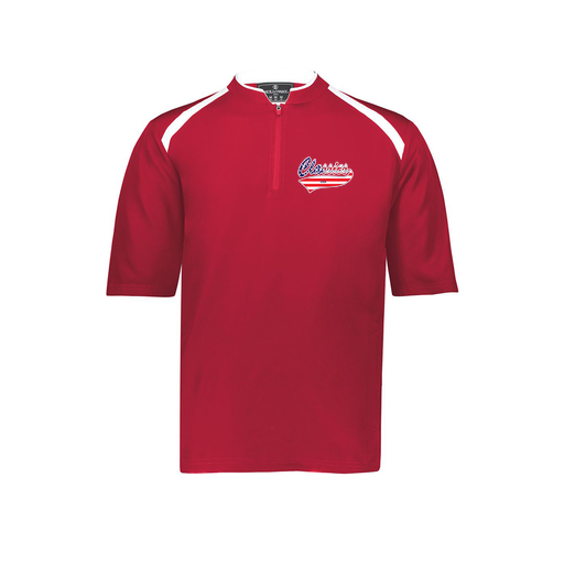 [229581-AS-RED-LOGO3] Men's Dugout Short Sleeve Pullover (Adult S, Red, Logo 3)