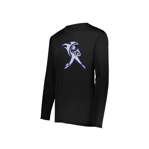 [222822.080.XS-LOGO2] Men's LS Smooth Sport Shirt (Adult XS, Black, Logo 2)