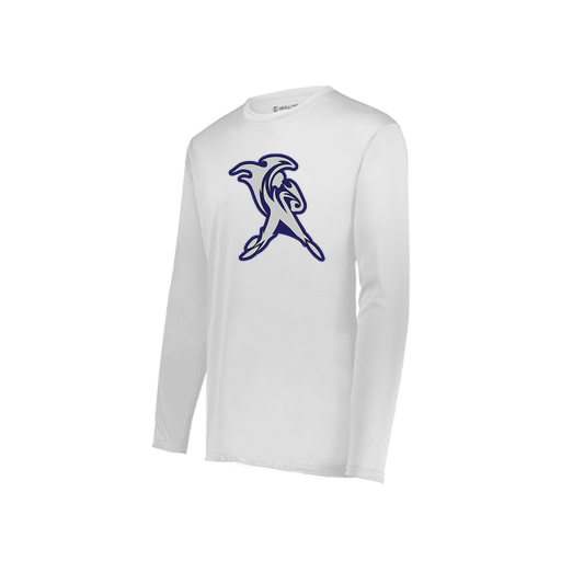 [222822.005.XS-LOGO2] Men's LS Smooth Sport Shirt (Adult XS, White, Logo 2)