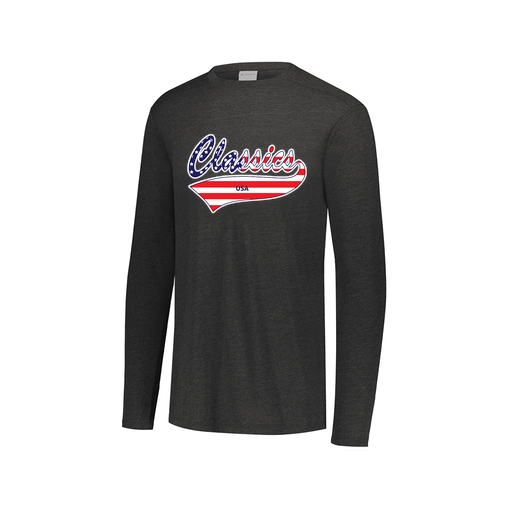 [FTLCUBBK-AXS-LOGO3] Decker Men's Tri-Blend T-Shirt - Long Sleeve (Adult XS, Black, Logo 3)
