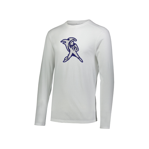 [FTLCUBWH-AXS-LOGO2] Decker Men's Tri-Blend T-Shirt - Long Sleeve (Adult XS, White, Logo 2)