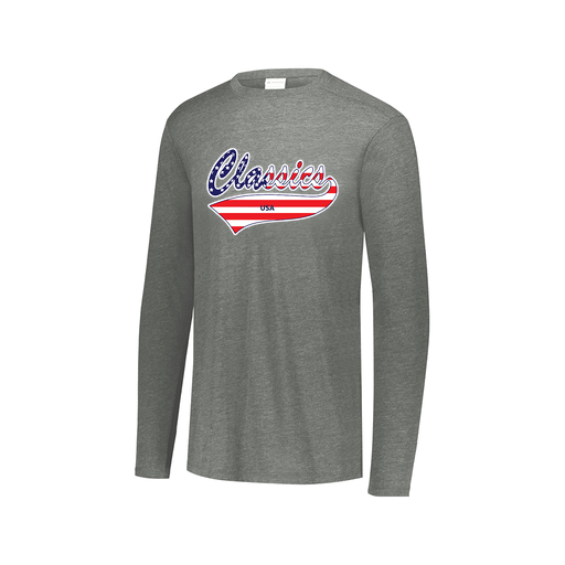[FTLCUBGY-AXS-LOGO3] Decker Men's Tri-Blend T-Shirt - Long Sleeve (Adult XS, Gray, Logo 3)