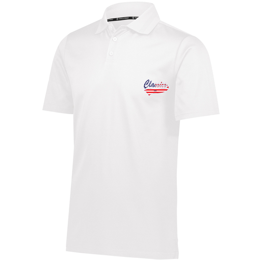[222568.005.S-LOGO3] Men's Prism Polo (Adult S, White, Logo 3)