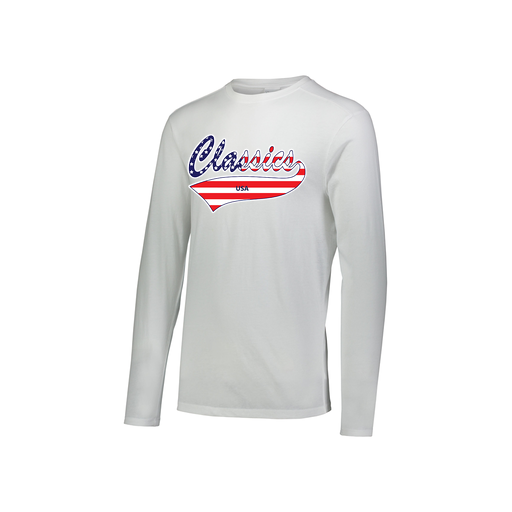 [3076.005.S-LOGO3] Youth LS Ultra-blend T-Shirt (Youth S, White, Logo 3)