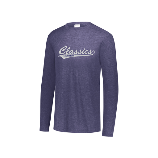 [FTLCUBNV-YS-LOGO1] Decker Youth Tri-Blend T-Shirt - Long Sleeve (Youth S, Navy, Logo 1)