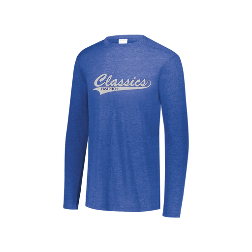 [FTLCUBRY-YS-LOGO1] Decker Youth Tri-Blend T-Shirt - Long Sleeve (Youth S, Royal, Logo 1)