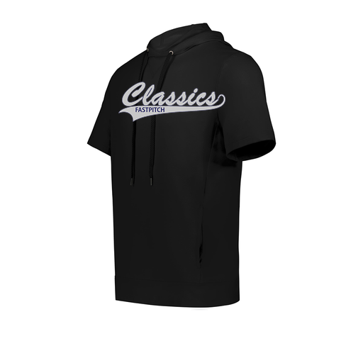 [222605.080.S-LOGO1] YOUTH VENTURA SOFT KNIT SHORT SLEEVE HOODIE (Youth S, Black, Logo 1)