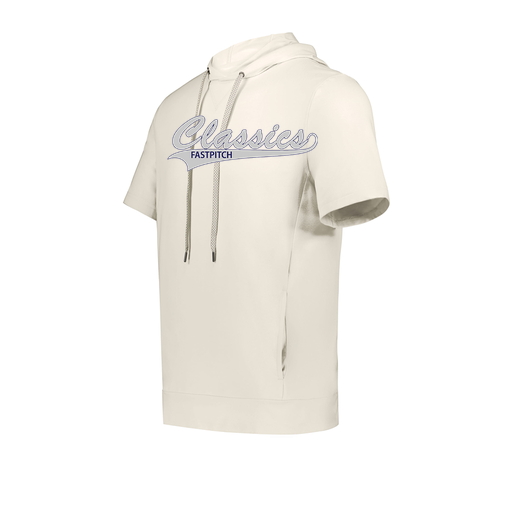 [222605-WHT-YS-LOGO1] YOUTH VENTURA SOFT KNIT SHORT SLEEVE HOODIE (Youth S, White, Logo 1)