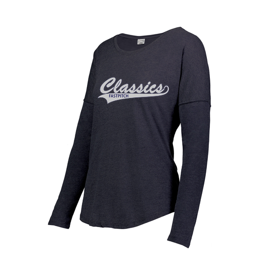 [FTLCUBNV-FAS-LOGO1] Decker Women's Tri-Blend T-Shirt - Long Sleeve (Female Adult S, Navy, Logo 1)