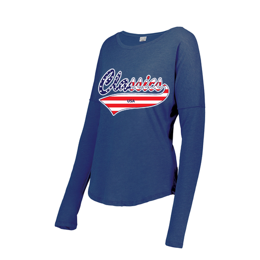 [3077.U55.S-LOGO3] Ladies LS Ultra-blend T-Shirt (Female Adult S, Royal, Logo 3)