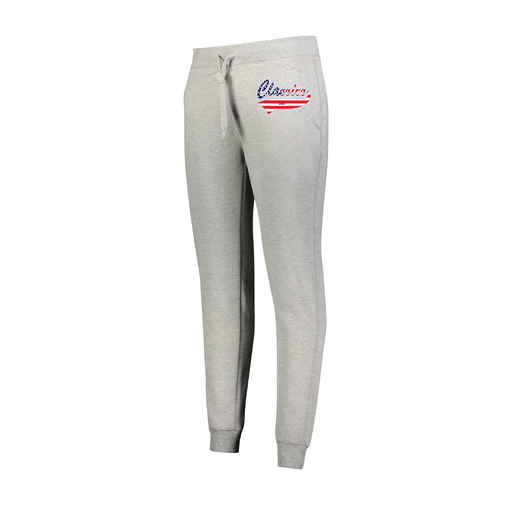 [229748.017.XS-LOGO3] Ladies 60/40 Fleece Jogger (Female Adult XS, Silver, Logo 3)